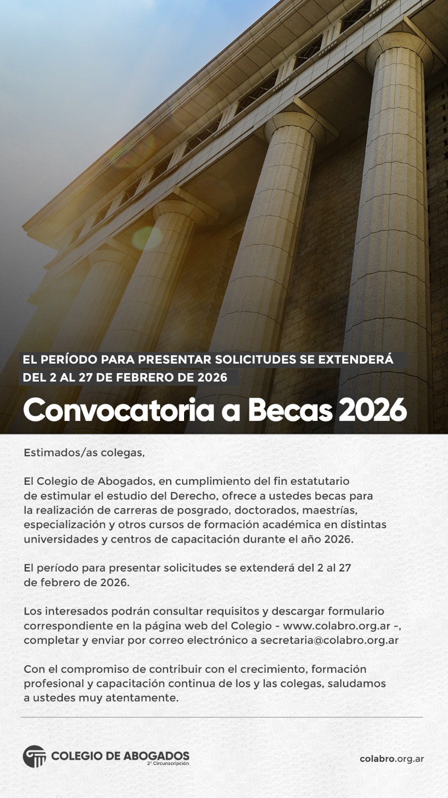 Convocatoria a Becas 2026